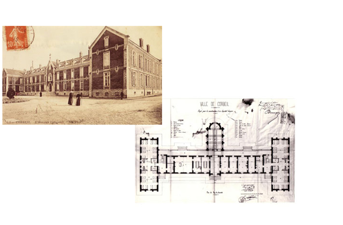 photo et plan de L'hôpital-hospice Galignani